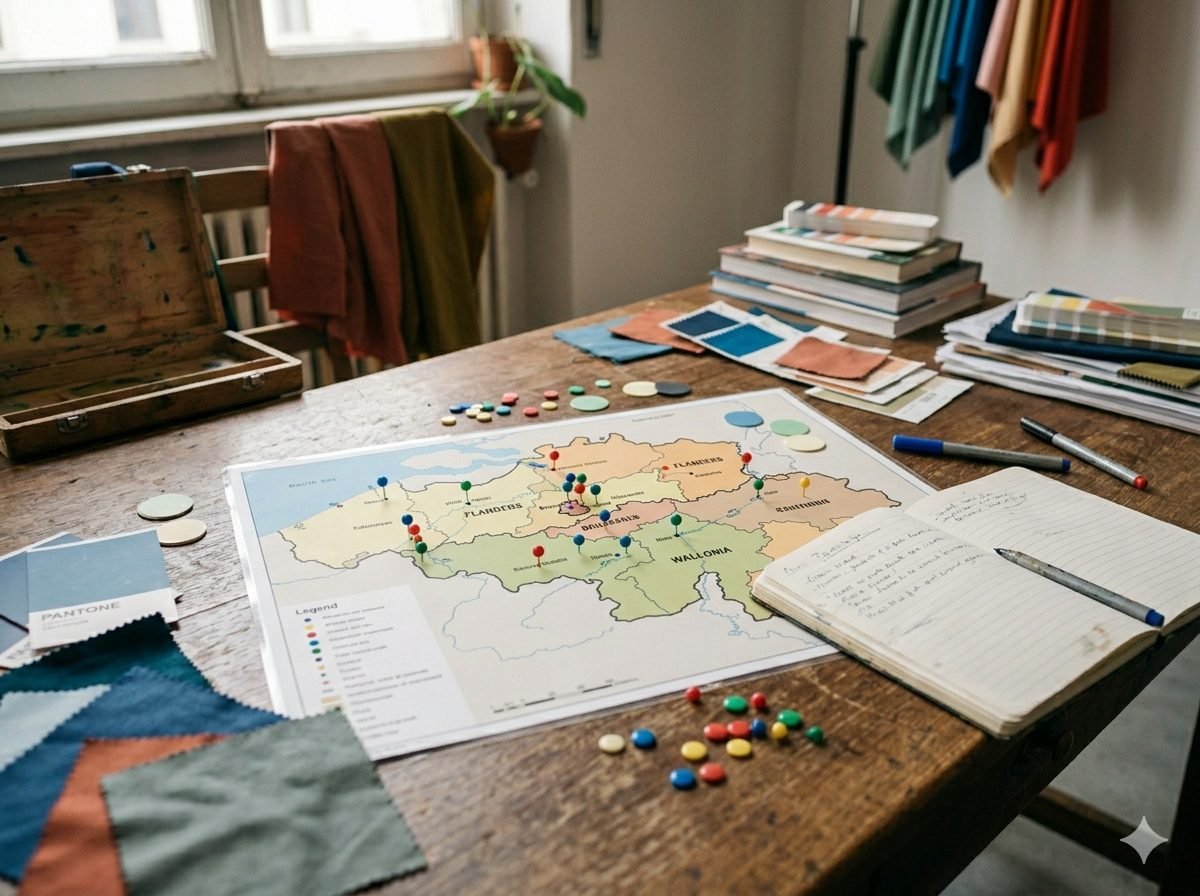 Carte des conseillers en colorimétrie disponibles à Bruxelles et dans les principales villes de Belgique