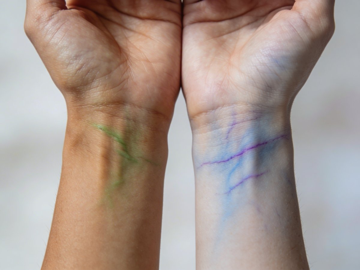 Illustration du test des veines pour déterminer son sous-ton de peau