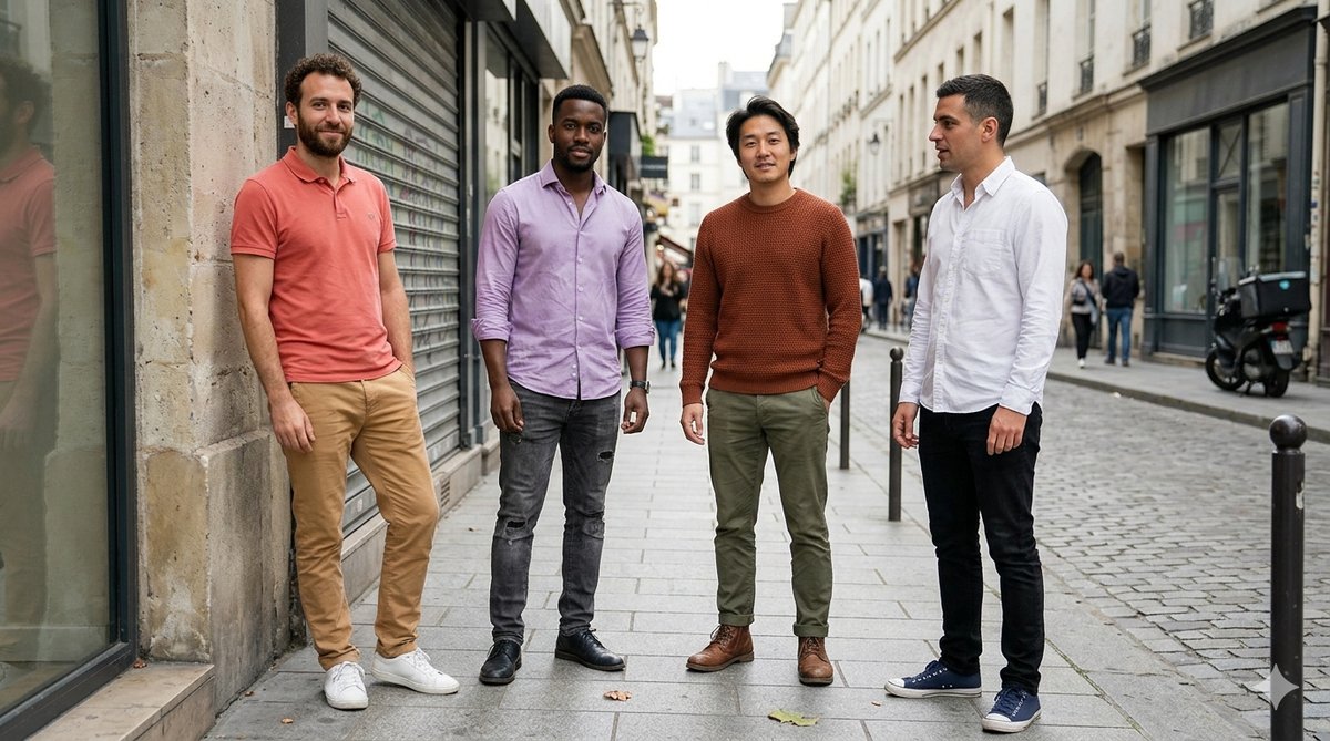 Tenues casual homme adaptées aux quatre saisons colorimétriques avec chino et chemise