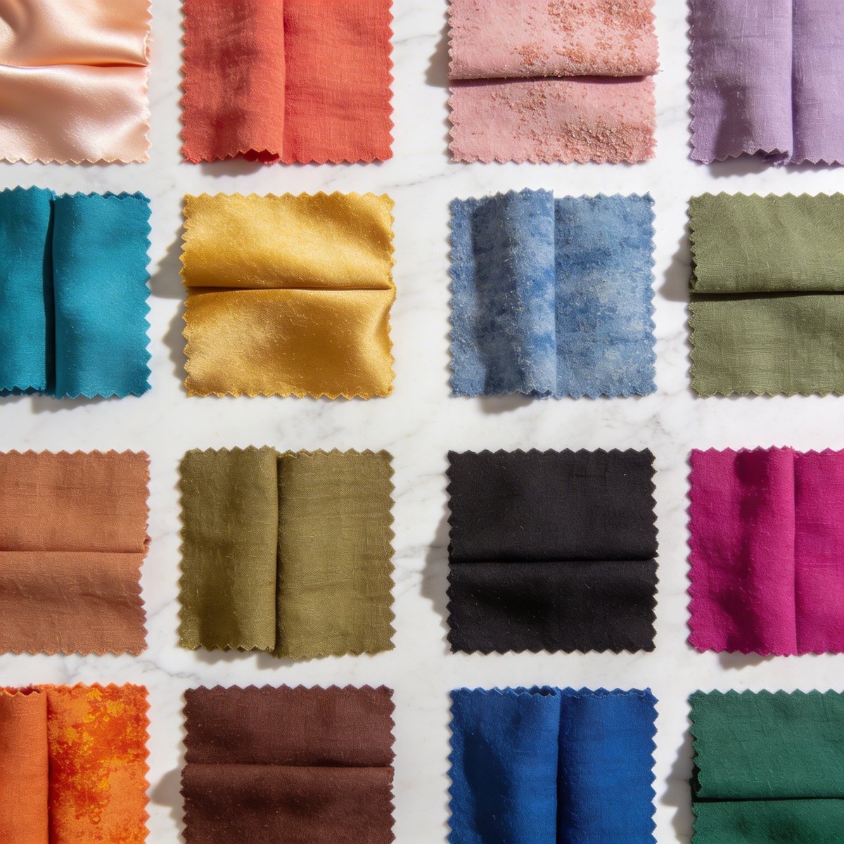 Schéma des 4 saisons colorimétriques avec palettes de couleurs : Printemps, Été, Automne, Hiver