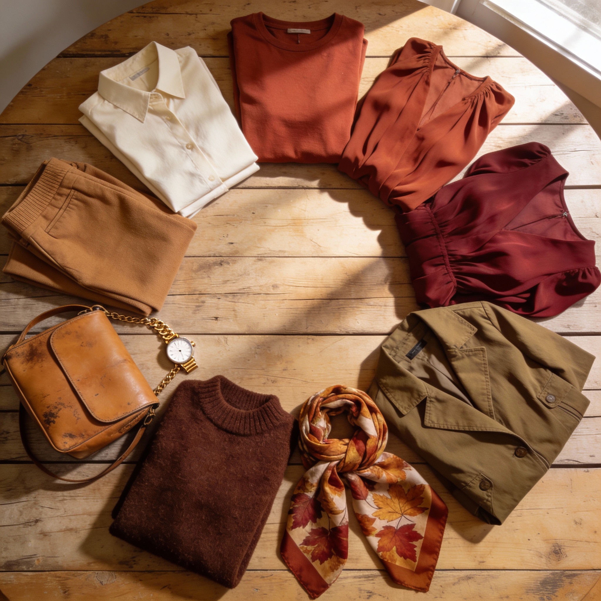 Dressing capsule organisé par couleurs harmonieuses