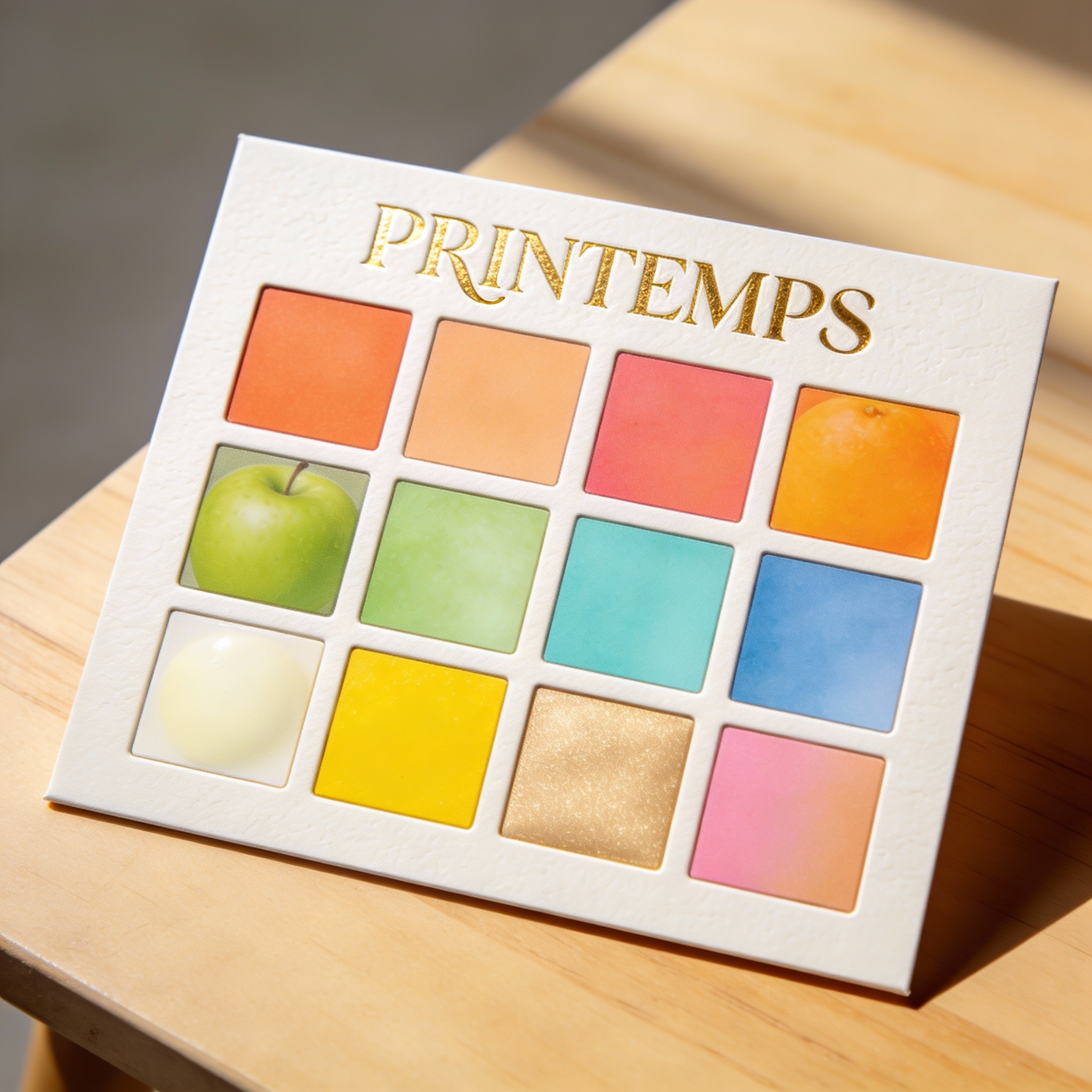Palette colorimétrique Printemps — couleurs chaudes, claires et lumineuses
